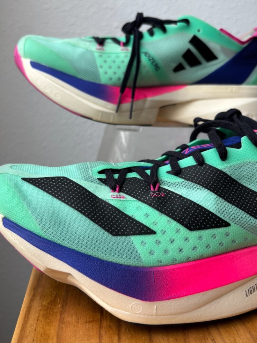 adidas Adizero Adios Pro 3 Pulse Mint Lucid Blue GW4249 Running Shoes Men Size 8 - Picture 6 of 17